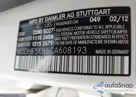 2012 Mercedes-Benz E 350 из США, поврежденный, VIN WDDHF5KB5CA608193